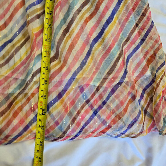 NWT Anthropologie Celia B Pilar Shimmer Silk Maxi Skirt L Sheer Boho Metallic - Picture 11 of 11